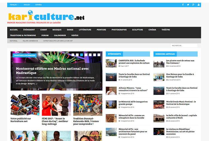 visuel du site www.kariculture.net